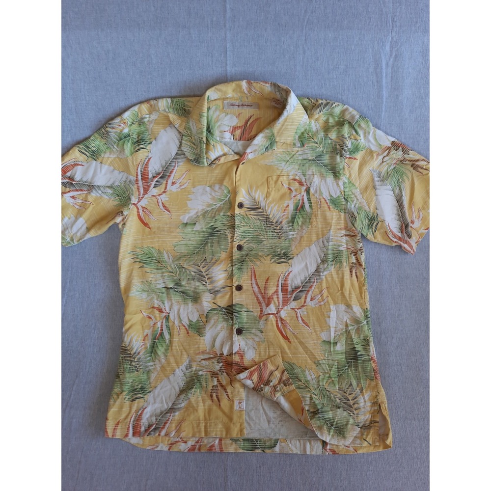 Tommy Bahama Men Medium Pure Silk Copyrighted Tropical Multicolor Button's Shirt